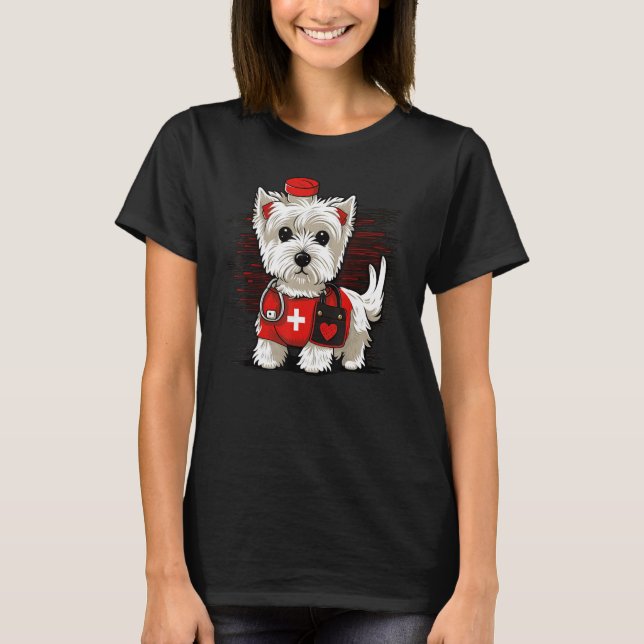 Camiseta Medical Nursing West Highland White Terrier on Nur (Anverso)