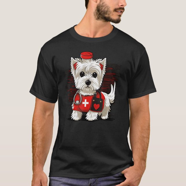 Camiseta Medical Nursing West Highland White Terrier on Nur (Anverso)