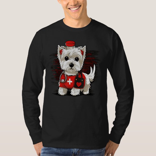 Camiseta Medical Nursing West Highland White Terrier on Nur (Anverso)