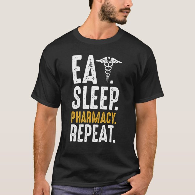 Camiseta Medicamento Repetición Farmacéutica Médica de Prof (Anverso)