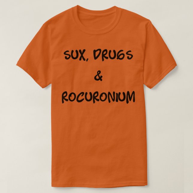 Camiseta Medicamentos sux y Rocuronio (Diseño del anverso)