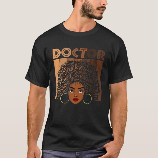 Camiseta Médicas Afro Melanin Chicas ropa, norteamericana (Anverso)