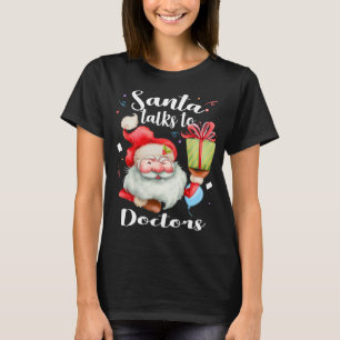 Camiseta Médicas Cutos Regalo De Navidad Santa Conversacion
