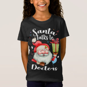 Camiseta Médicas Cutos Regalo De Navidad Santa Conversacion