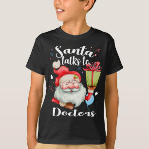 Camiseta Médicas Cutos Regalo De Navidad Santa Conversacion
