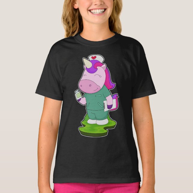 Camiseta Medicina de enfermería de Unicorn (Anverso)