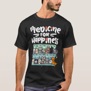 Camiseta medicina para caja de pastillas de felicidad razas