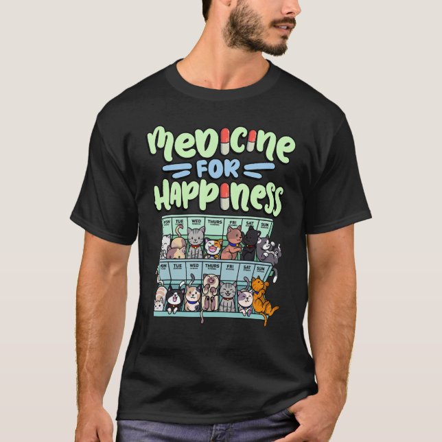 Camiseta medicina para la caja de la píldora de felicidad a (Anverso)