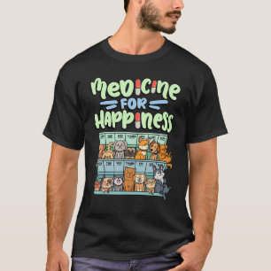 Camiseta medicina para la caja de la píldora de felicidad a