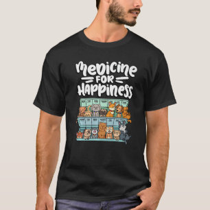 Camiseta medicina para la caja de la píldora de felicidad a