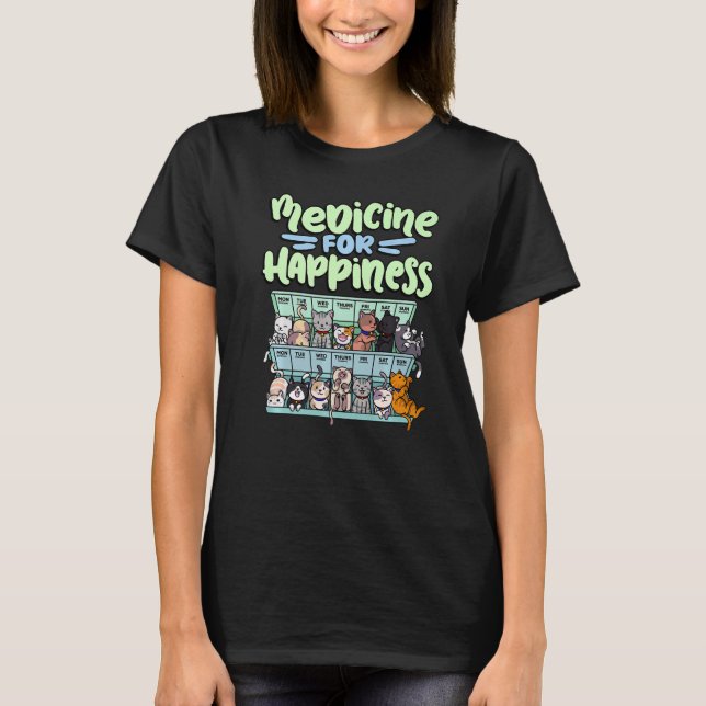 Camiseta medicina para la caja de la píldora de felicidad a (Anverso)
