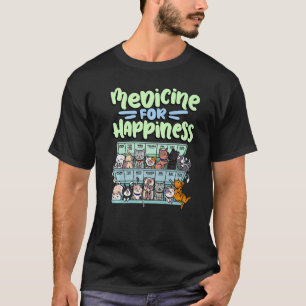 Camiseta medicina para la caja de la píldora de felicidad a
