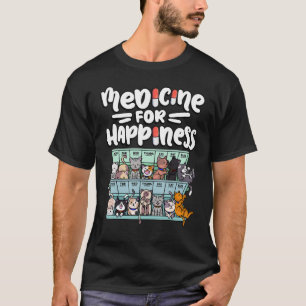 Camiseta medicina para la caja de la píldora de felicidad a