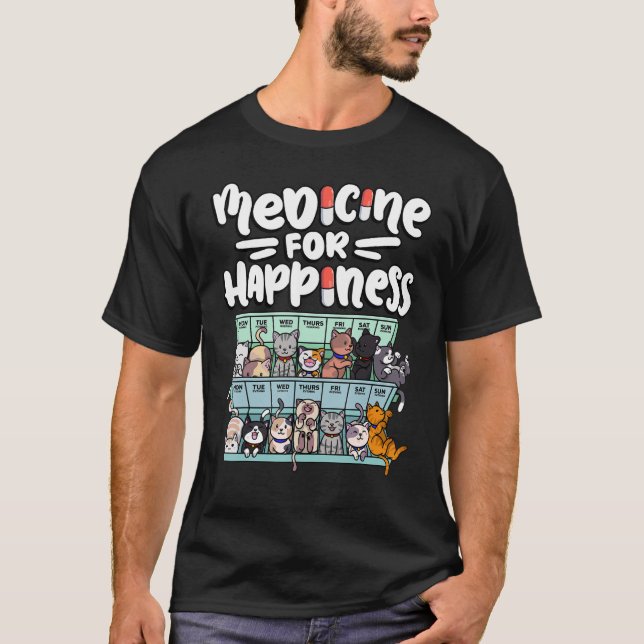 Camiseta medicina para la caja de la píldora de felicidad a (Anverso)