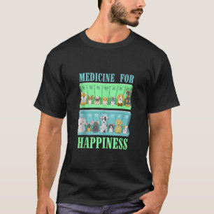 Camiseta Medicina para la Felicidad Caja de la Píldora Perr