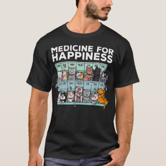 Camiseta Medicina Para La Felicidad Semana Del Gato