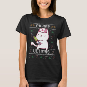 Camiseta Medicina Veterinaria Cute Cat Vet Ugly Navidades S