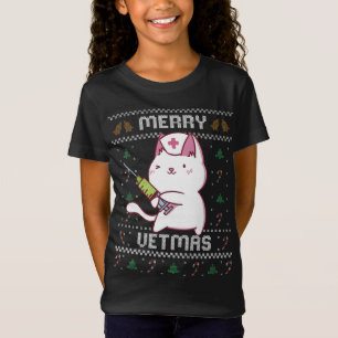 Camiseta Medicina Veterinaria Cute Cat Vet Ugly Navidades S