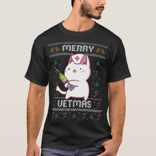 Camiseta Medicina Veterinaria Cute Cat Vet Ugly Navidades S