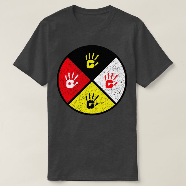 Camiseta medicine wheel Red Hand  (Diseño del anverso)