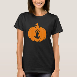 Camiseta Medición de calabaza de yoga de Halloween