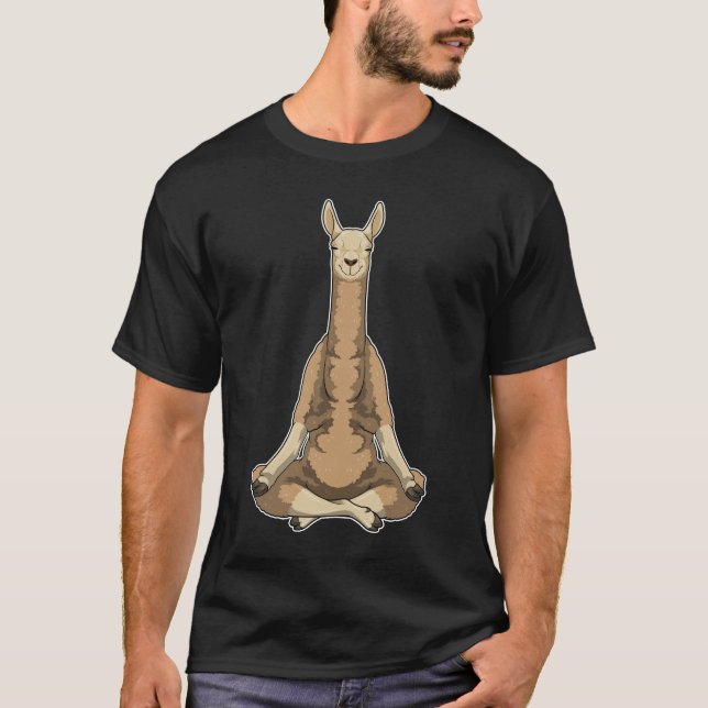 Camiseta Medición de gimnasia de yoga de Llama (Anverso)
