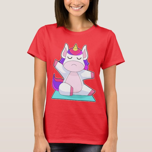 Camiseta Medición de gimnasia de yoga de Unicorn (Anverso)