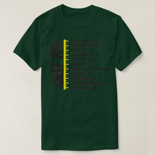 Camiseta Medición de la escala de crecimiento de la barba (Diseño del anverso)