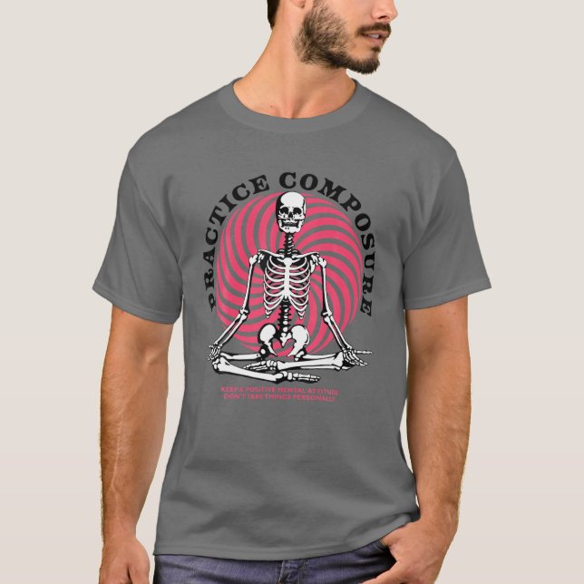 Camiseta Medición de Yoga Humano Composure Human Skeleton  (Anverso)