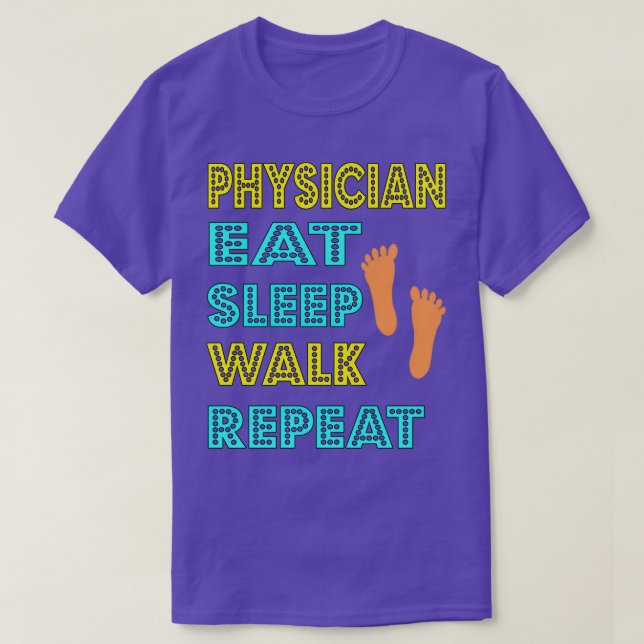 Camiseta Médico Comer Marcha del Sueño Repita 1 (Diseño del anverso)