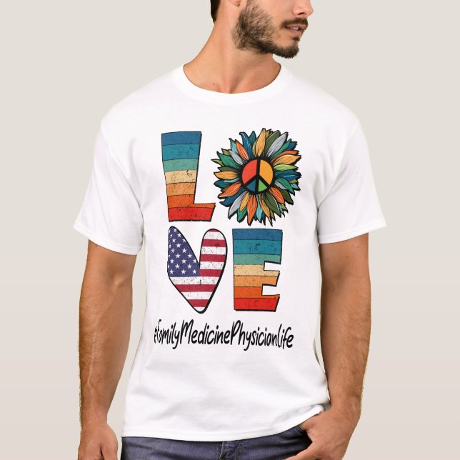 Camiseta Médico de la Familia Vida Paz Amor (Anverso)