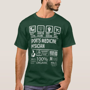 Camiseta Médico de Medicina Deportiva haciendo varias tarea