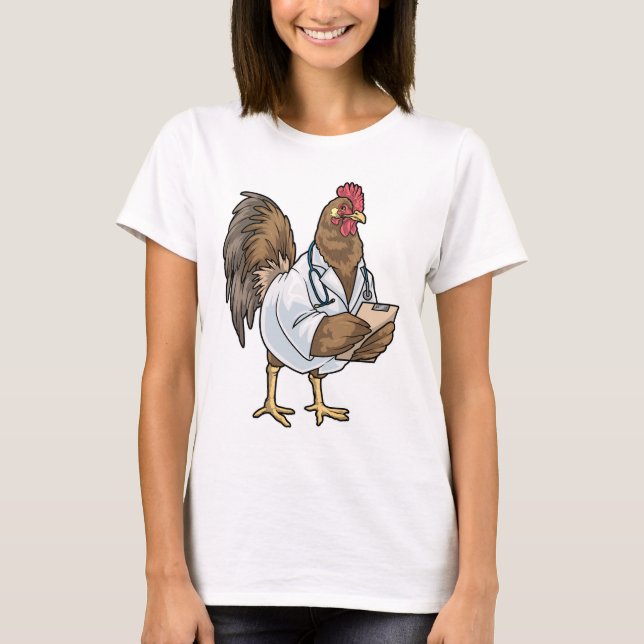 Camiseta Médico de pollo Stethoscope (Anverso)