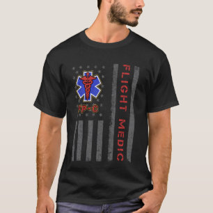 Camiseta Médico de Vuelo Bandera Americana Paramédico de Vu