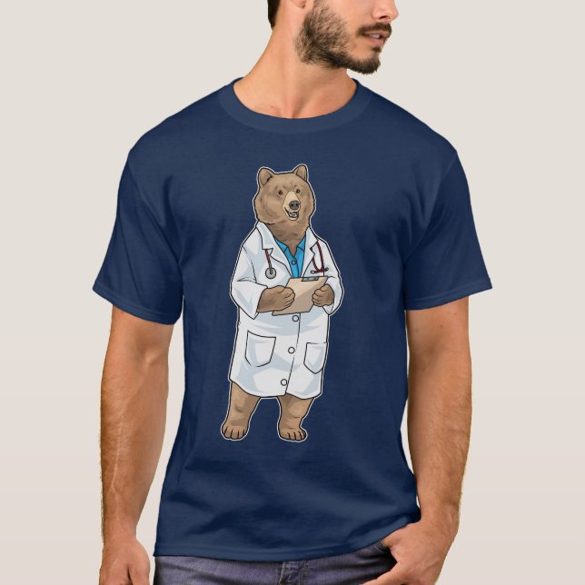 Camiseta Médico del oso Stethoscope (Anverso)