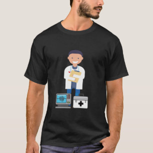 Camiseta Médico divertido-con una tabla de sujeción, delant