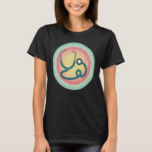 Camiseta Médico Enfermera Vintage Retro Estetoscopio Docto