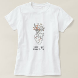 Camiseta Médico futuro | Corazón anatómico con buque floral