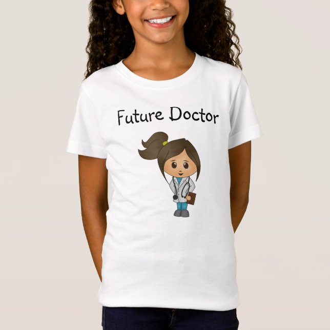 Camiseta Médico futuro - hembra linda del médico - Brunette (Anverso)