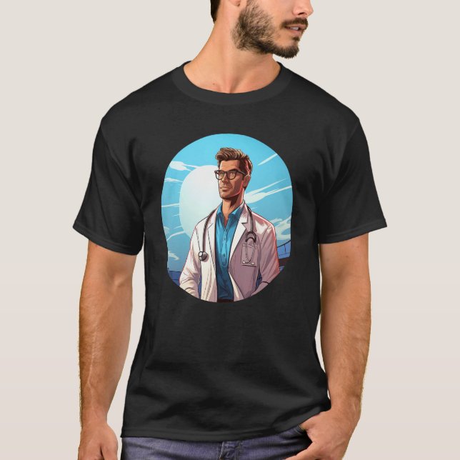 Camiseta Médico guapo para Médico y trabajador hospitalario (Anverso)
