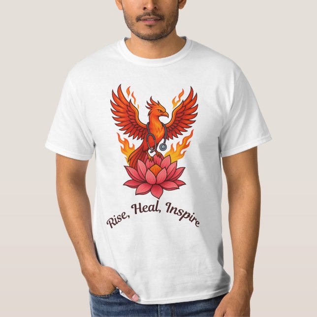 Camiseta Médico Phoenix curando Lotus - Aumentar, curar, in (Anverso)