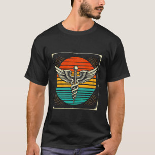 Camiseta Médico Retro Caduceo Enfermería Medicina Enfermera