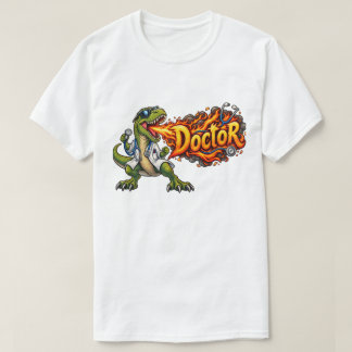 Camiseta Médico T-Rex Divertido Respirando Fuego | Doctor D