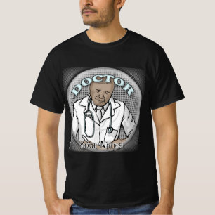 Camiseta Médico varón negro retro