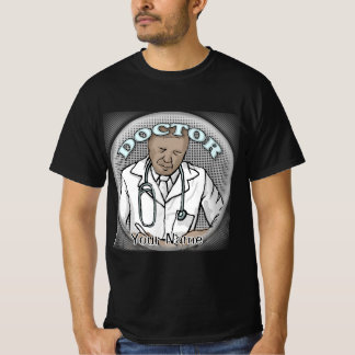 Camiseta Médico varón negro retro