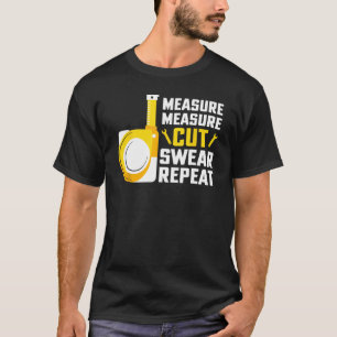 Camiseta Medida de medición Cortar Barrido Repetir Cara de