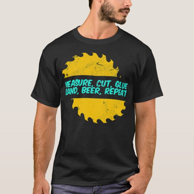Camiseta Medida divertida de la madera Medida de la ropa de (Anverso)