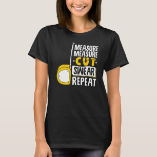 Camiseta Medida Medida Corte Barrido Repetición Madera de m