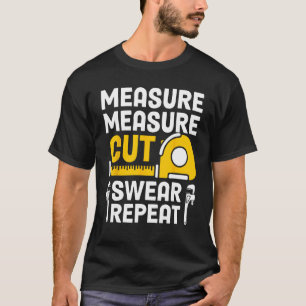 Camiseta Medida Mente Medida Corte Barrido Repetir Divertid