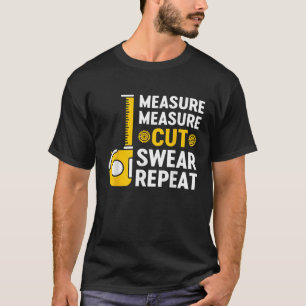 Camiseta Medida Mente Medida Corte Barrido Repetir Divertid